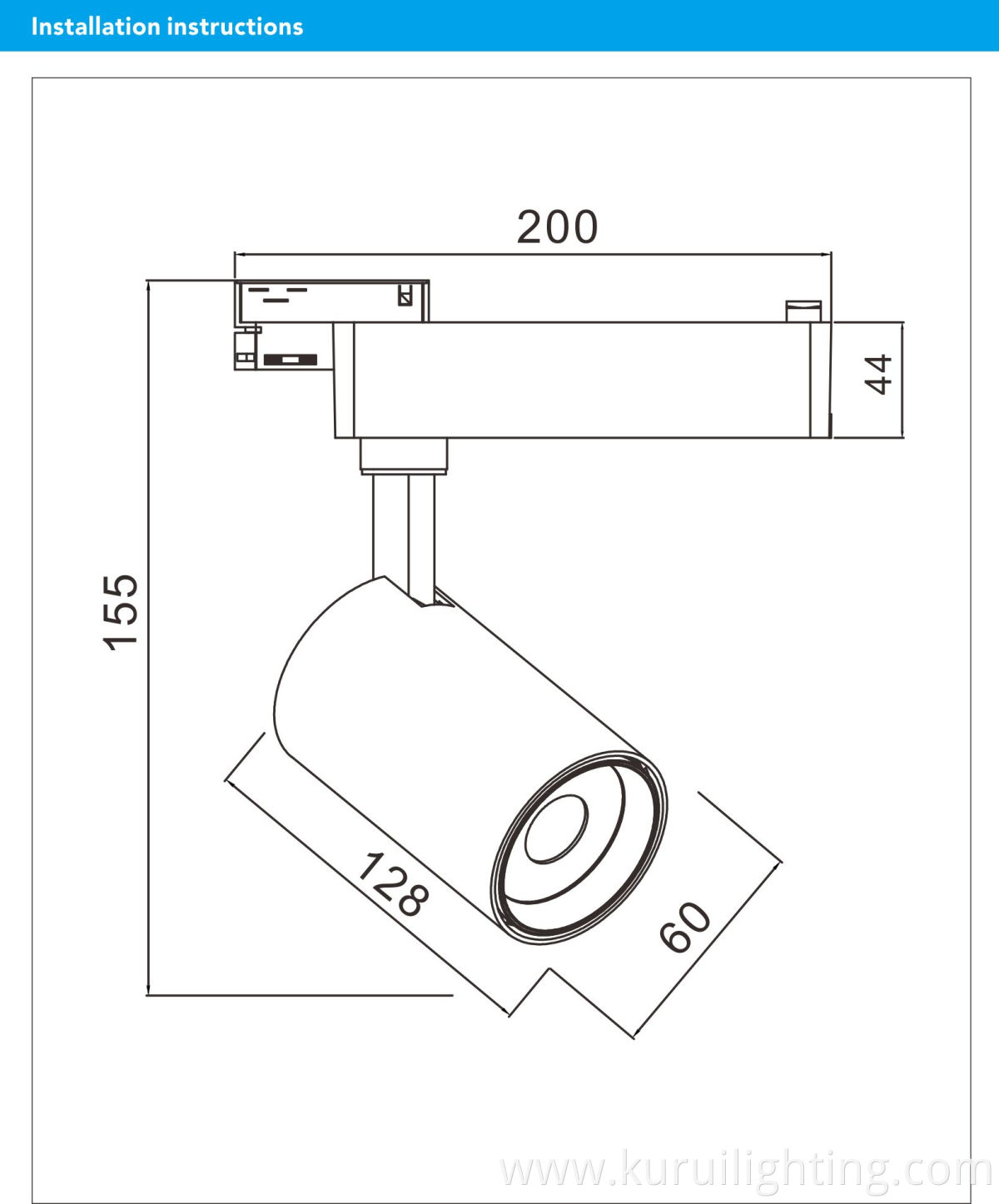 20W Modern Commercial Focus 2 Wires 3 Wires Adjustable Non-isolated Constant Current COB LED Track light